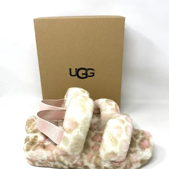 💖MEGA SALE💖UGG YEAH Panther Print Slipper Platform Multicolor Women 1120920WHT - Picture 4 of 9